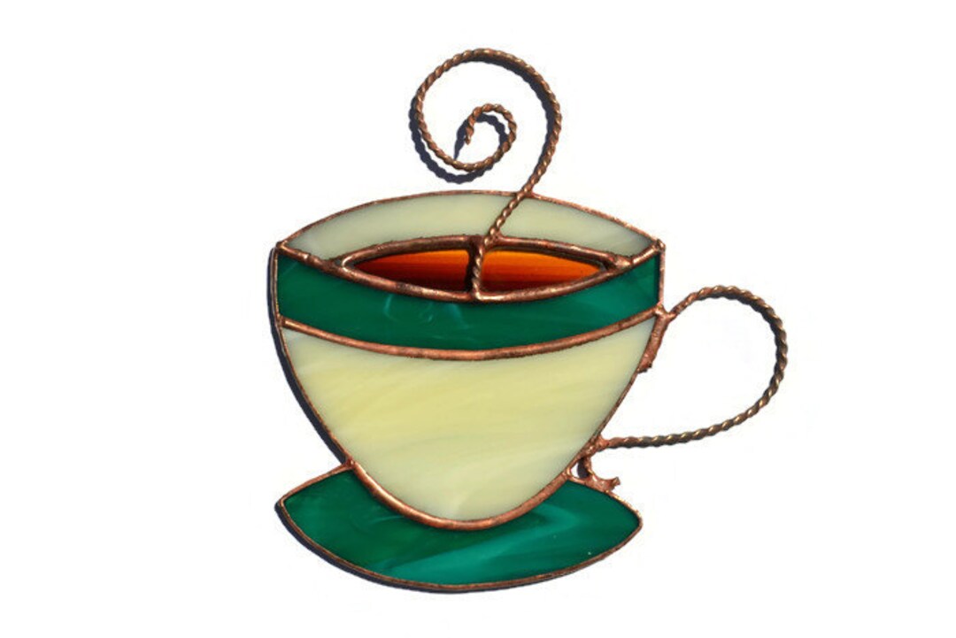 Stained Glass Coffee Cup Suncatcher Window Hanging for Kitchen Decor Etsy