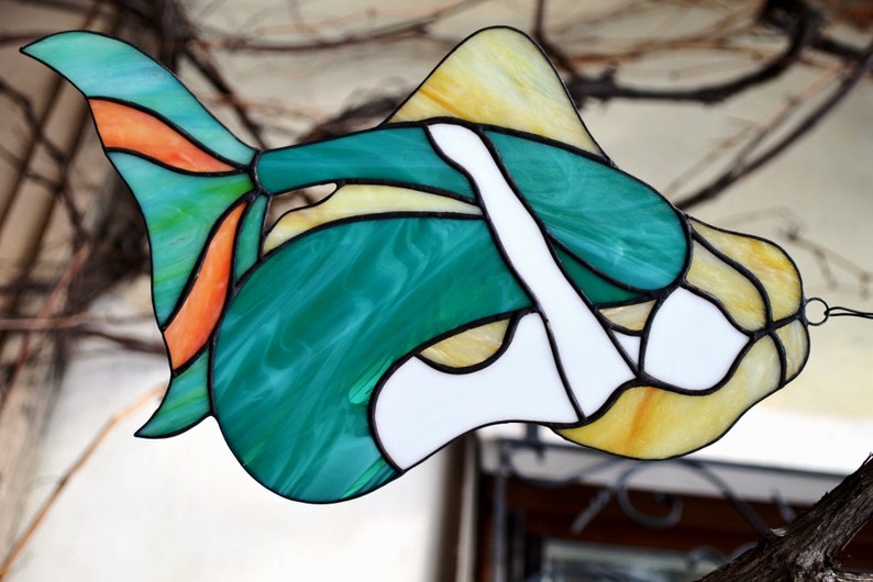 Large Mermaid Stained Glass Suncatcher image 2