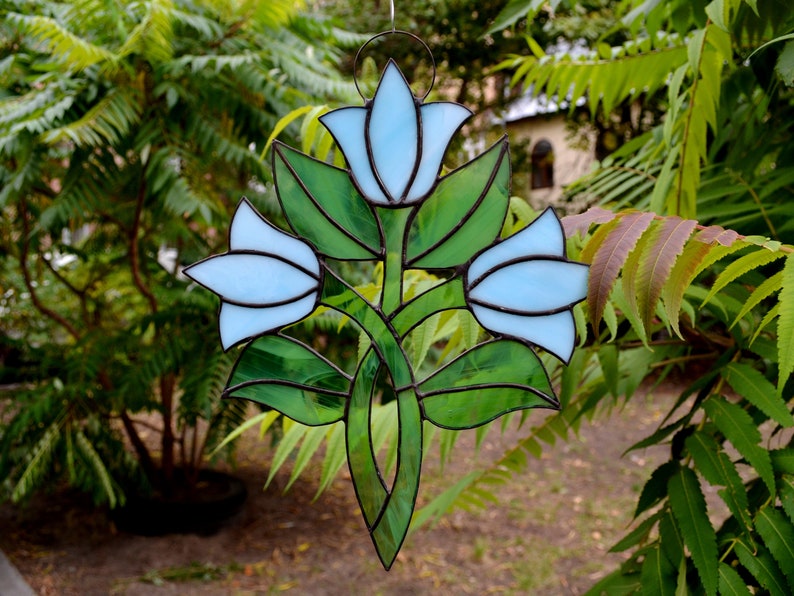 Bluebells Stained Glass Flower Suncatcher Flower Stained Etsy