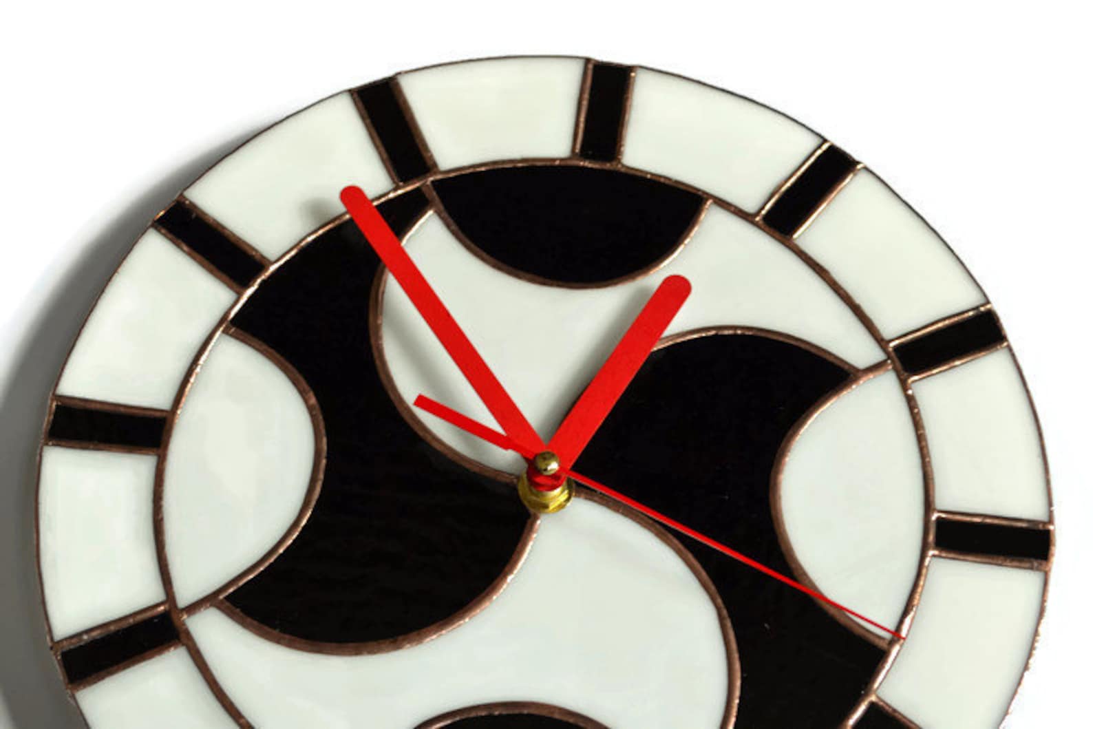 Black and White Wall Clock 10 Inch Black White Clock Retro Etsy