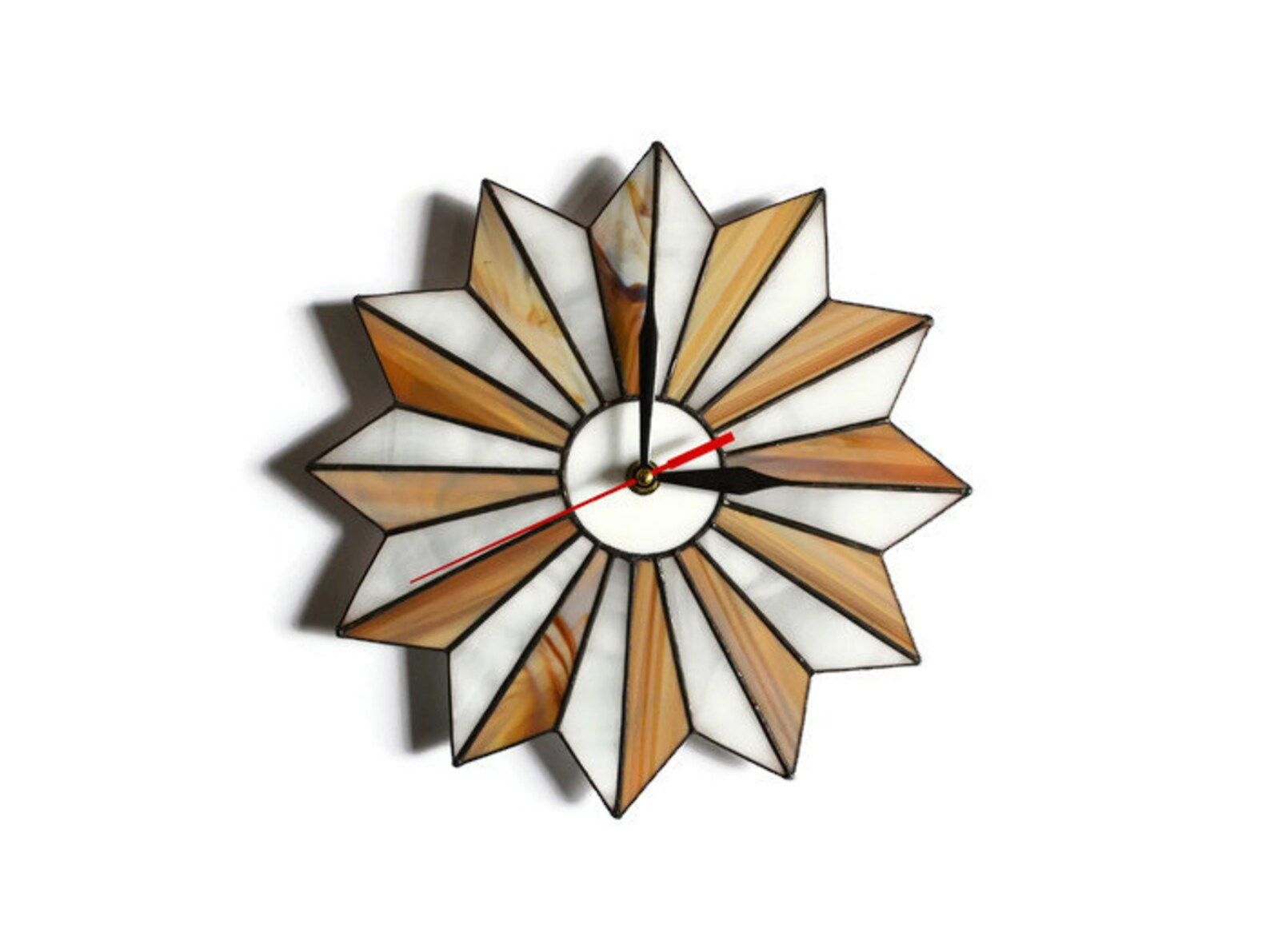 Mid Century Modern Wall Clock 10 / 14 Inch Brown White Mid Etsy