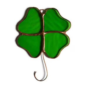 Stained Glass Clover Suncatcher. Good Luck Shamrock St Patricks Day Decor Gift