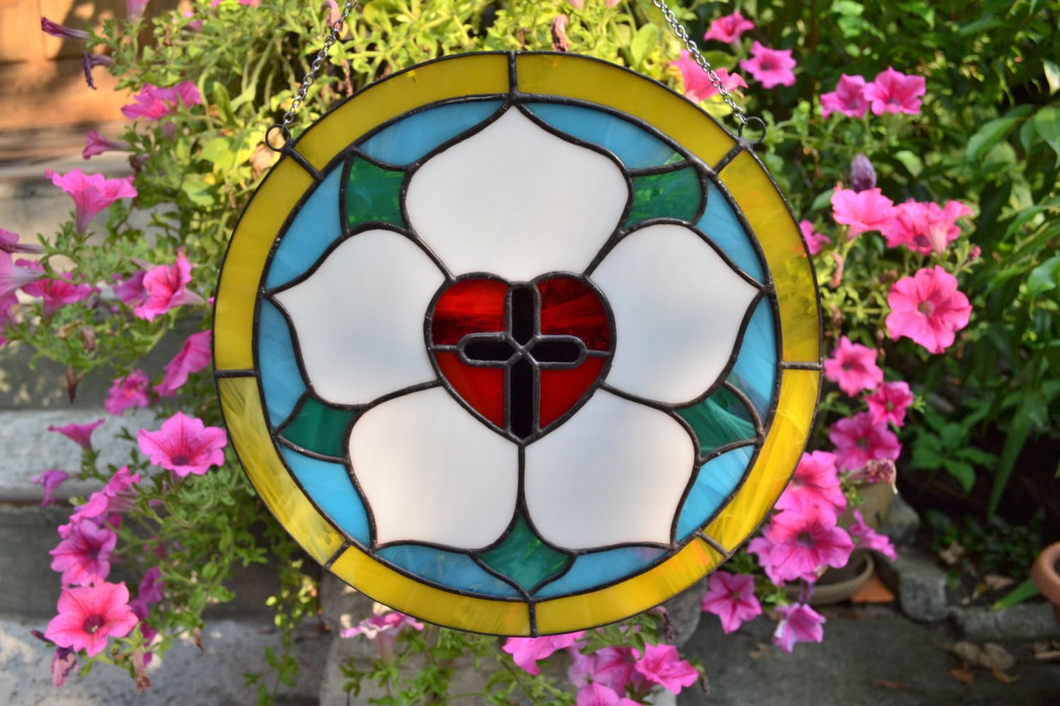 luther-rose-round-stained-glass-panel-10-inch-for-home-or-church-etsy