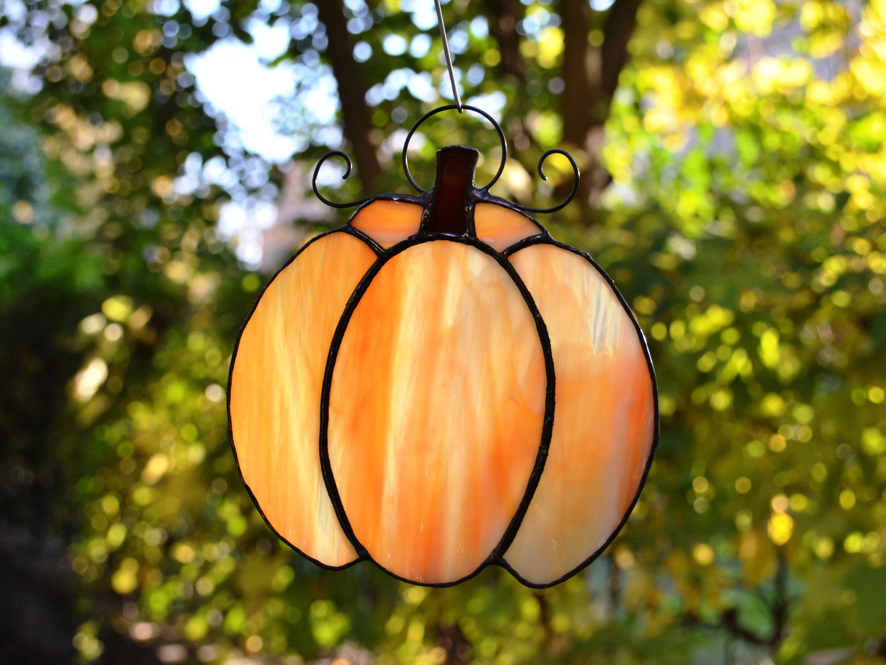 Stained Glass Pumpkin Suncatcher / Pumpkin Sun Catcher / Etsy