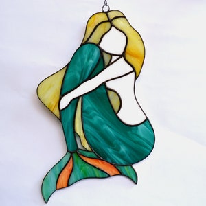 Large Mermaid Stained Glass Suncatcher image 5