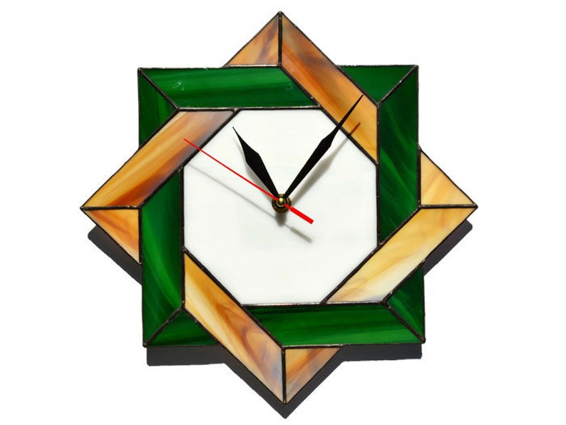 Celtic Wall Clock 11 / 14 Inch Stained Glass Clock Large Etsy