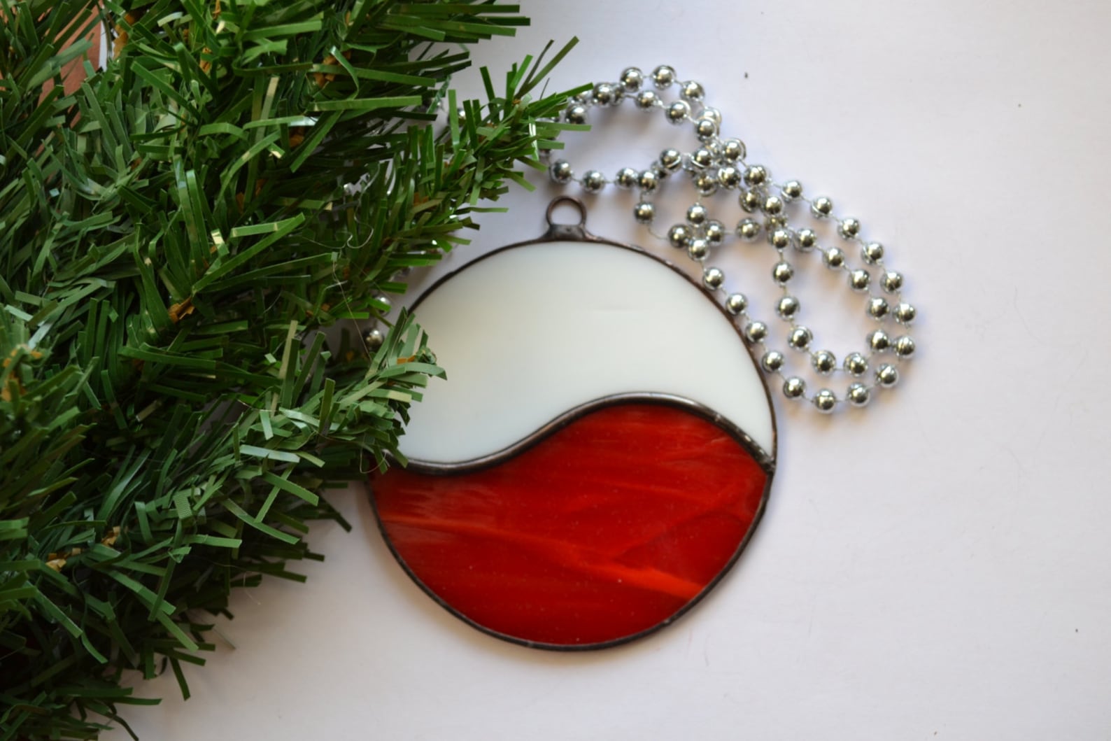 Round Christmas Ornaments Stained Glass Christmas Ornaments Etsy