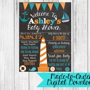 Baby Shower Chalkboard Sign Nautical {Made-to-Order Digital Download}