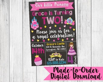 Princess Invitation - Girl Birthday Invitation - Princess, Castle, Royal Theme