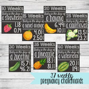 Weekly Pregnancy Chalkboards {Digital File-Instant Download}