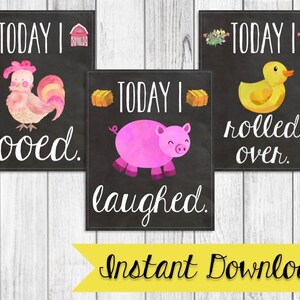 Cartes d'étape pour bébé * Thème des animaux de la ferme * {Digital File-Instant Download}