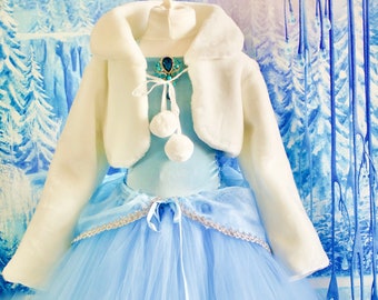 Girl's Cinderella Inspired Winter Party Dress Costume, Christmas, Birthday Fancy dress, Made to Measure