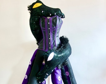 Ursula Costume, Villain Inspired Corset, Tentacle Belt, Flotsam and Jetsam, Made to Measure