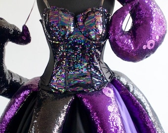 Ursula Costume inspired by The little Mermaid, Halloween Made To Measure! Free Shipping to the USA!