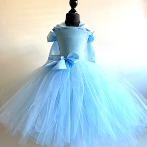 Girl&#39;s Princess Cinderella Inspired Tulle Velvet Dress, made to measure