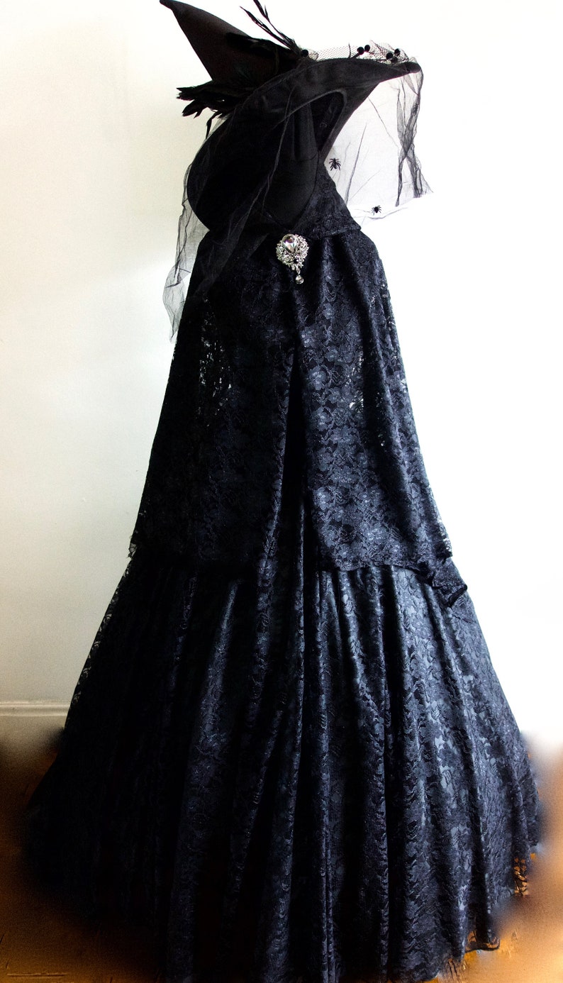 Halloween Wizard of Oz Evil Witch inspired Costume, Villain Party Fancy Dress, includes Free Hat Various Sizes image 2