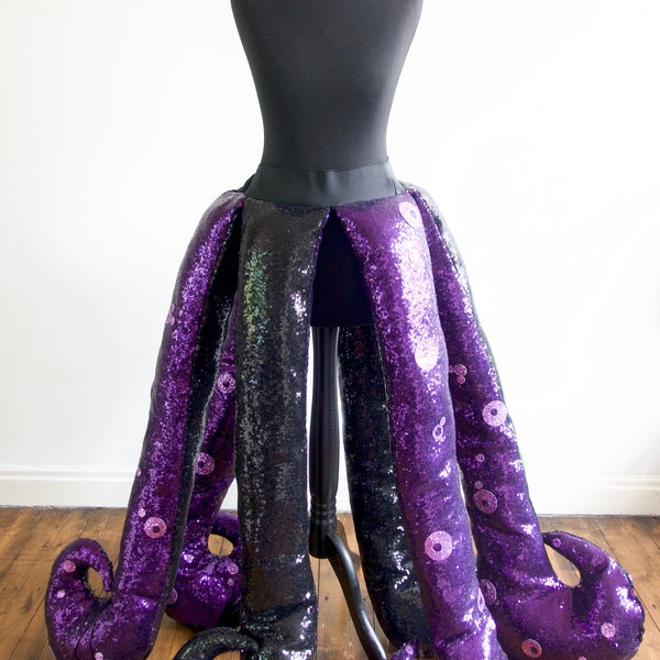 Kid's Halloween Ursula Sea Witch inspired Unisex Sequin Costume Belt, Villain Party, Made to Measure in any size