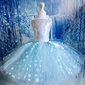 Elsa Frozen Girl&#39;s Inspired Costume, Tulle Sequin Dress, Birthday party, Holiday