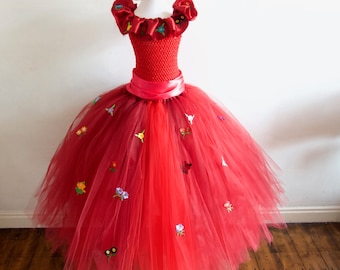 Elena Of Avalor inspired Gown, Princess, Latino Tutu dress, Flamenco Dress, FREE TIARA! Age 3 up to 12 yrs