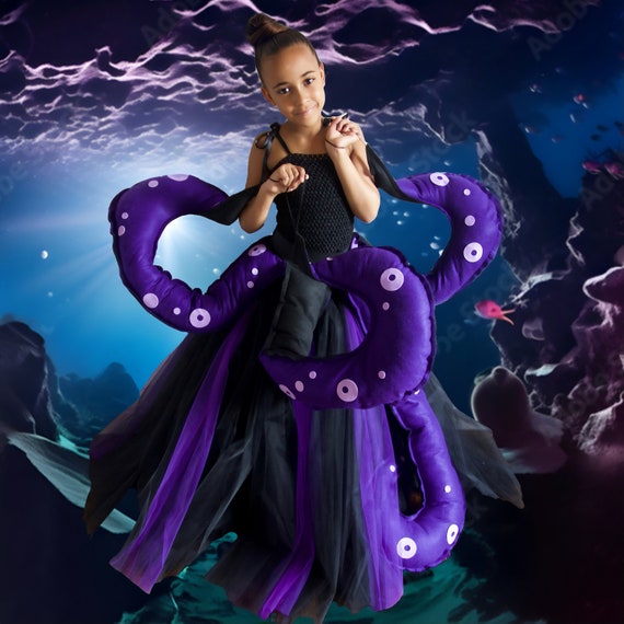 Ursula Sea Witch Costume, Kids Halloween Villain Dress  display picture 3