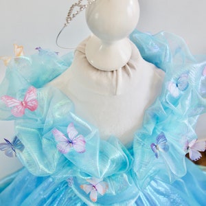Cinderella inspired Costume, FREE Tiara and Gloves, Made to measure from age 3yrs up to 15yrs