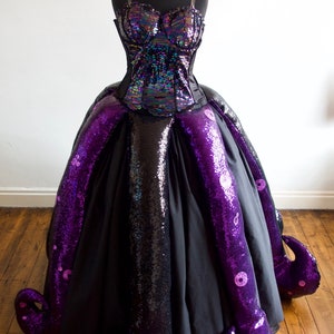 Disney inspired Ursula Sea Witch Halloween Costume, Villain Party Skirt & Tentacles, Made to Order