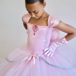 Girl&#39;s Pink Tulle Princess Dress, Aurora Inspired Costume/ Dress, Party, Prom, FREE Gloves! Made to Measure.
