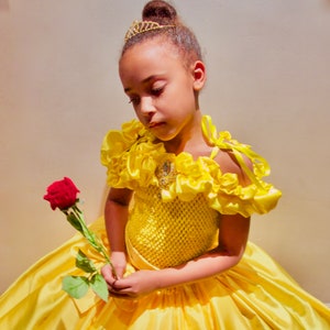 Princess Belle inspired costume, made to measure from age 3 years up to 10 years