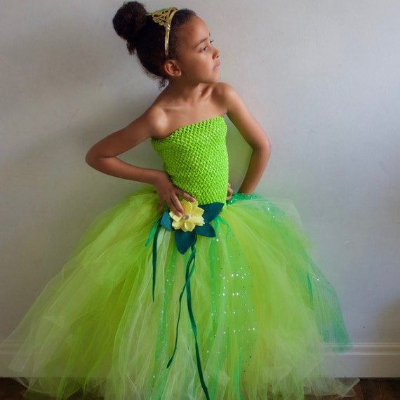 Costume de princesse Tiana pour filles, robe tutu Tiana pour enfant