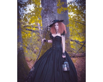 Women's Wizard of Oz Evil Witch inspired Costume, Christmas, Villain Party Fancy Dress, includes Free Hat, Made to order