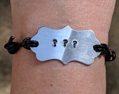 Black Leather Cord Intention Bracelet, Word Bracelet, One of a Kind bracelet, Affirmation Bracelet, Friendship Bracelet