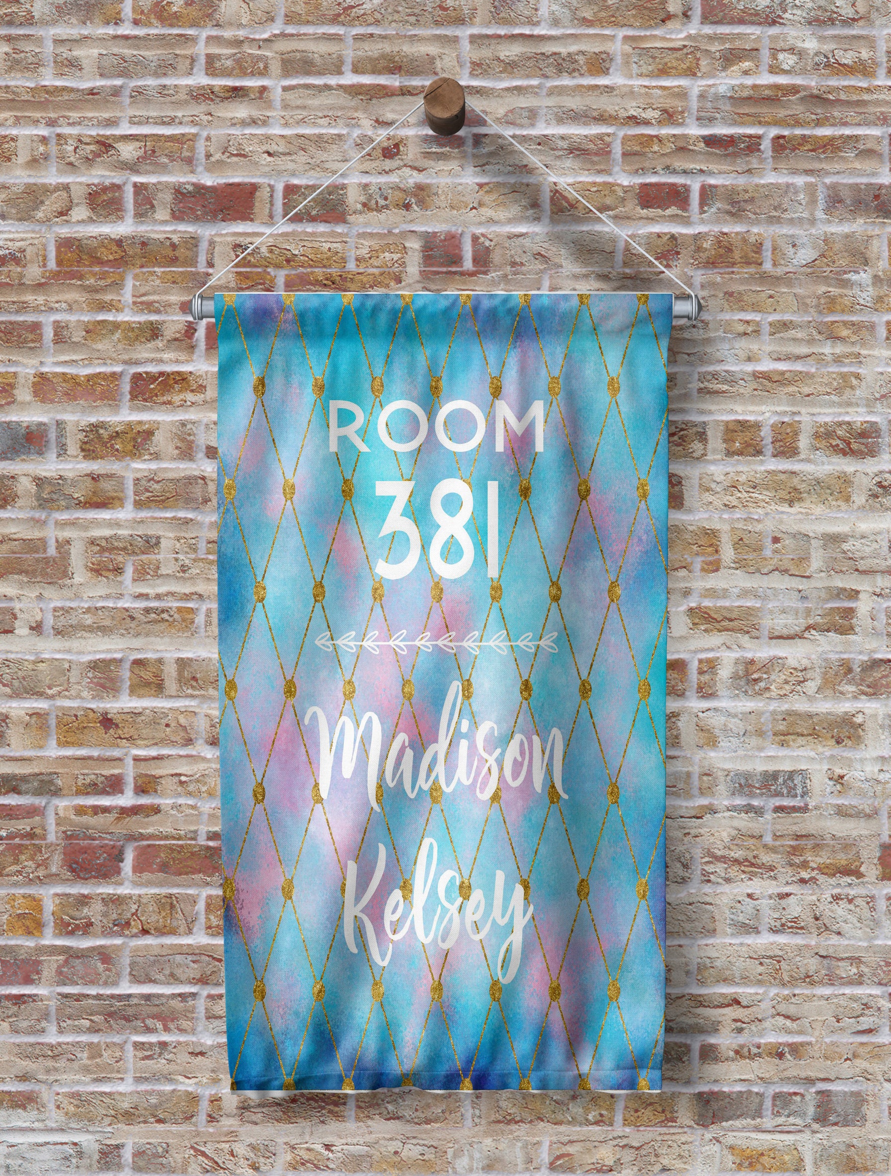 Custom Dorm Room Number Name Banner Sign Dorm Decor Etsy