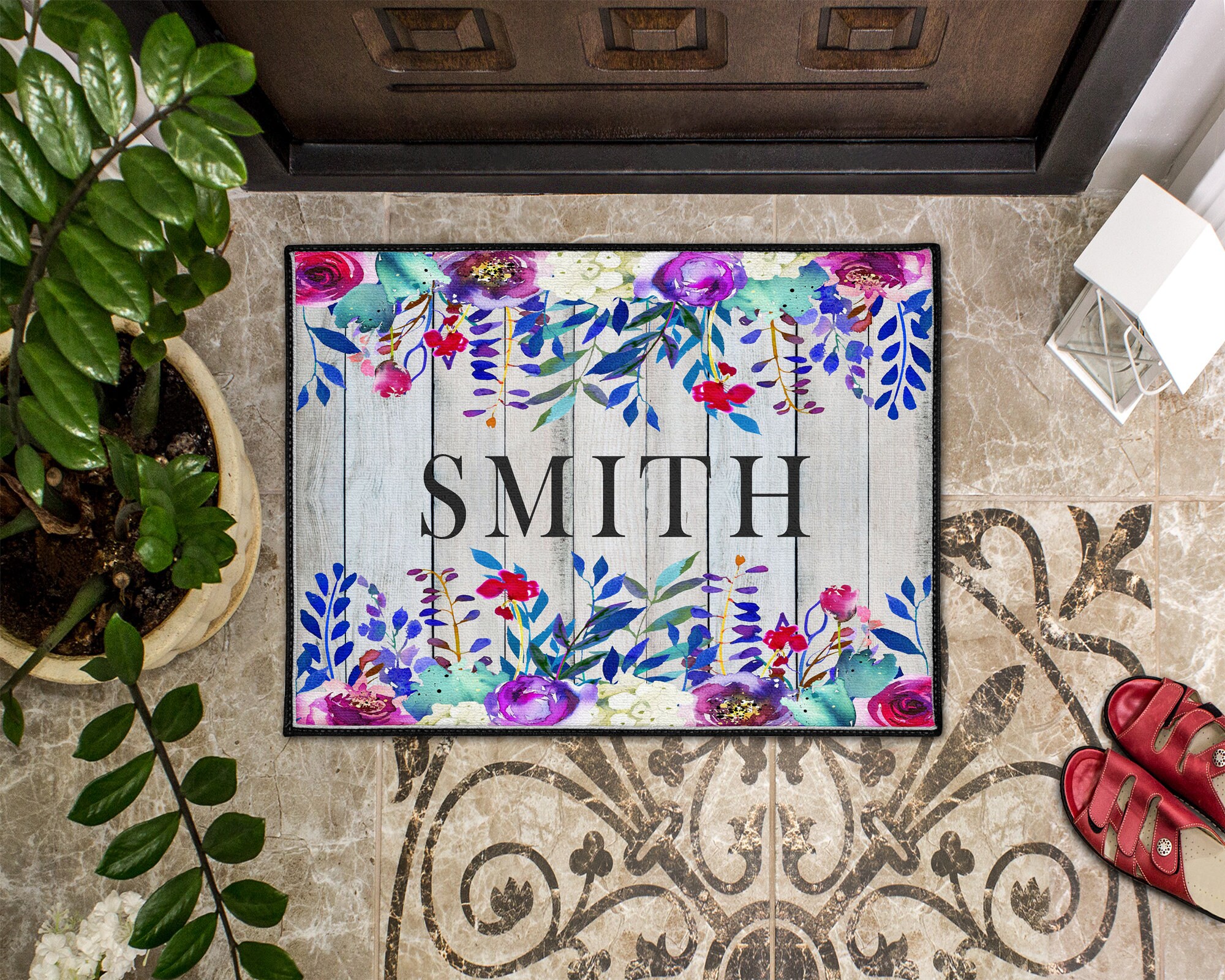 Personalized Custom Name Doormat Mat Rug Rustic Rug Etsy