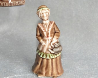 Vintage Wade Whimsies Large Polly Put the Kettle On Figurine from Nursery Rhyme Series c.1970s