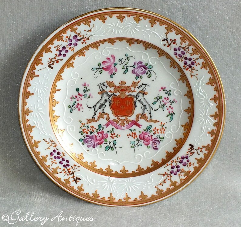 Antique Samson Armorial Porcelain Plate