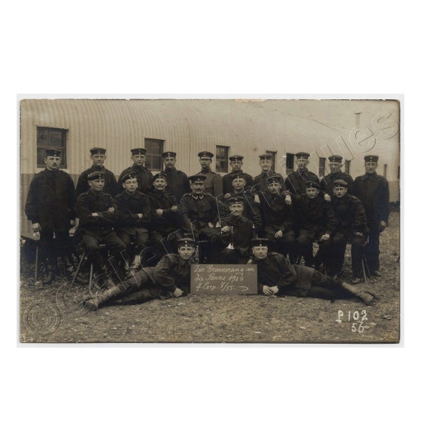 1906 Antique German black & white Postcard In Memory of the Senne 4 Corp 7/55 Paderborn militaria