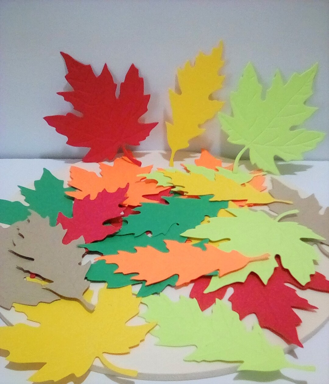 Die Cut Paper Leaves, Autumn Leaves, Paper Leaves, Scrapbook Embellishment, Die Cut Leaves