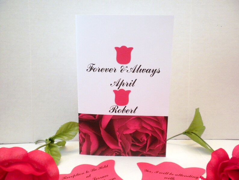 Handmade Invites Wedding Invitations Weddings Custom Invitations,Invites Red Rose Wedding Invitation-Wedding Invitations DIY Invitation