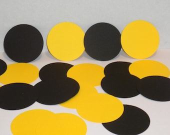 Circles,100 Assorted Scrapbook Circles,Die Cut Circles, Scrapbook Supplies, Embellishments,Yellow Circle, Black Circles