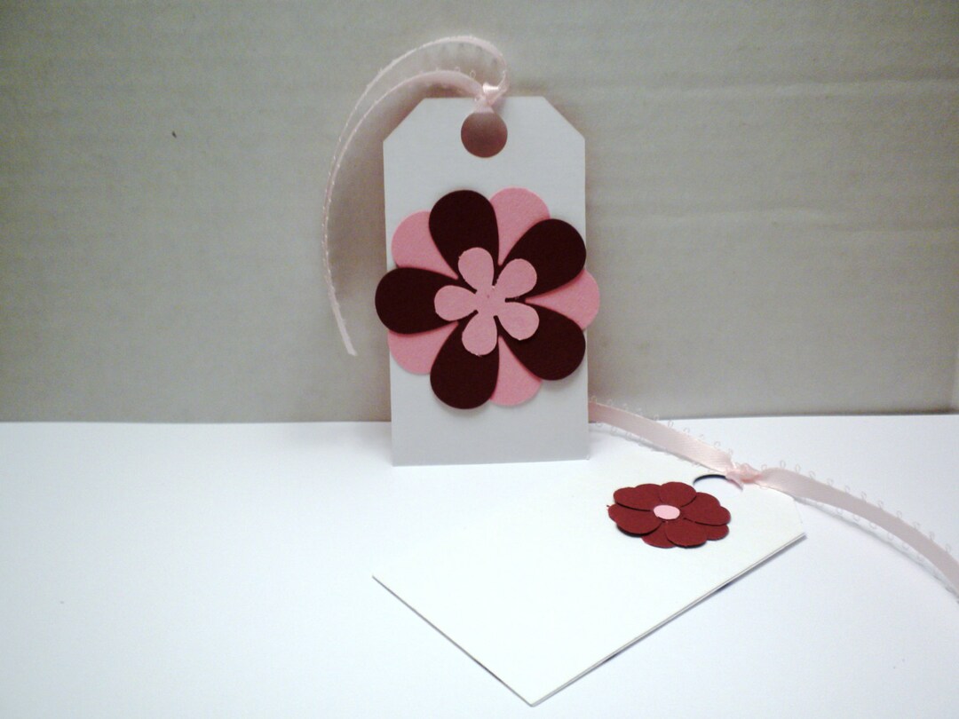 10 Flower Gift Tags Assortedflower Gift Tags Flower Tag Etsy