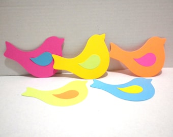 Colorful Lovebird Die Cuts - Scrapbook & Craft Embellishments