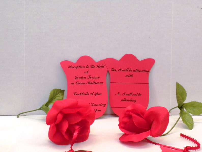 Handmade Invites Wedding Invitations Weddings Custom Invitations,Invites Red Rose Wedding Invitation-Wedding Invitations DIY Invitation