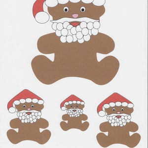 Orsacchiotto di Babbo Natale, Download istantaneo, Stampabile, Natale digitale, Orsacchiotto digitale