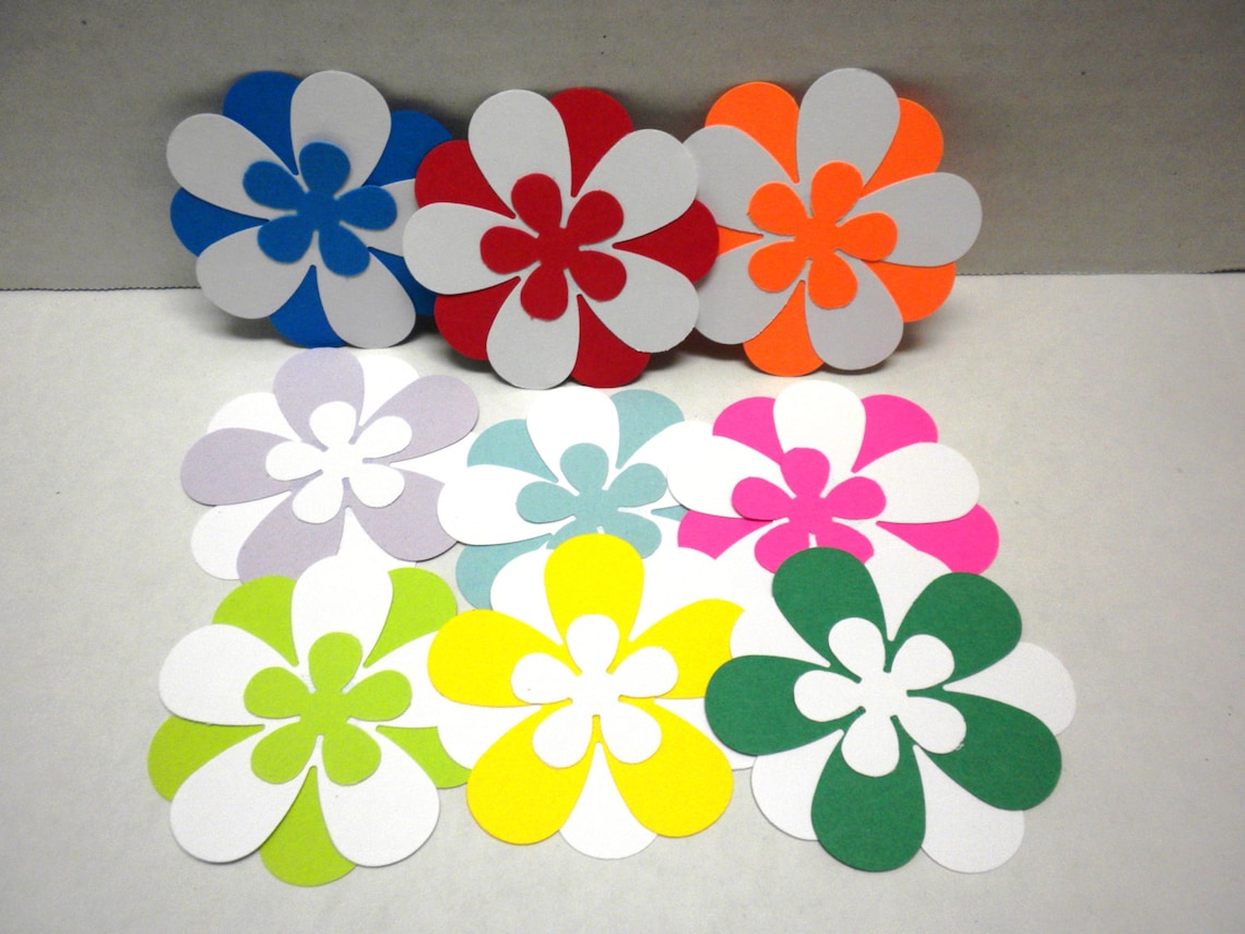 Flower Die Cut Scrapbook Flowersdie Cuts Embellishments Etsy