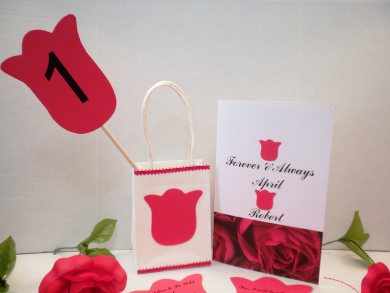 Handmade Invites Wedding Invitations Weddings Custom Invitations,Invites Red Rose Wedding Invitation-Wedding Invitations DIY Invitation