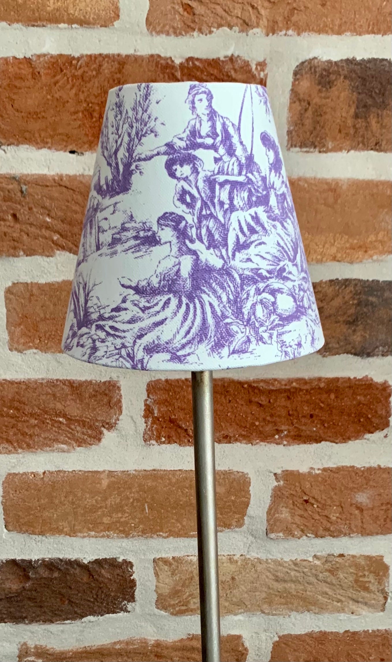 Provence Toile De Jouy Candle Clip Lampshades Grey Green Provence Toile De Jouy Candle Clip, Toile De Jouy Lamp Shades Blue