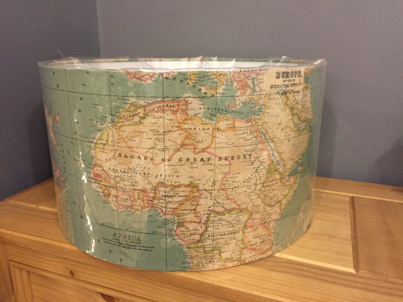 Rustic World Map Lampshade Etsy