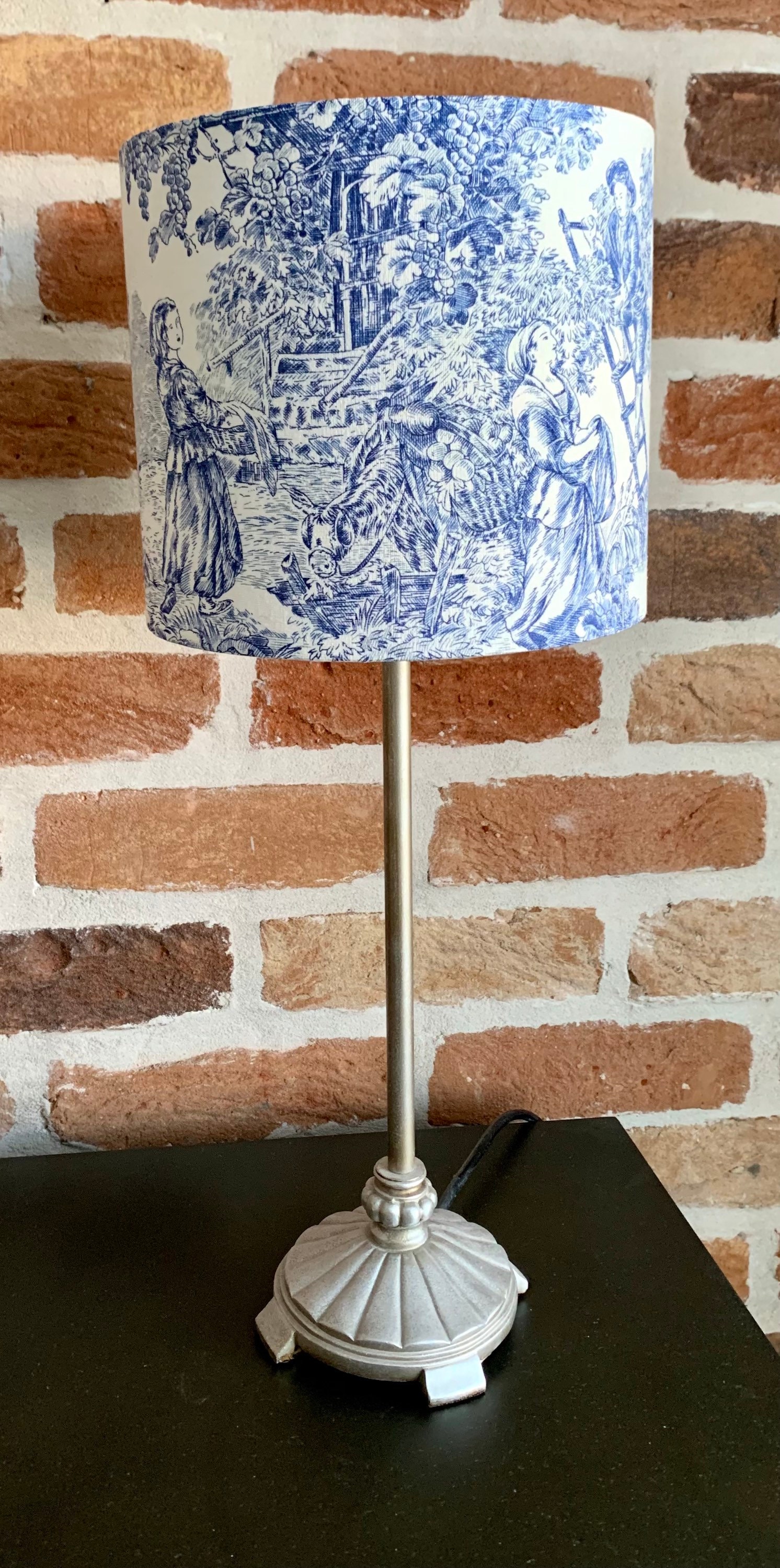 Paste Toile De Jouy Lampshade Blue Green Or Grey Paste Toile De Jouy Lampshade Blue, Toile De Jouy Lamp Shades Blue