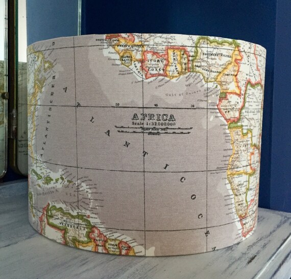 Rustic World Map Lampshade Etsy