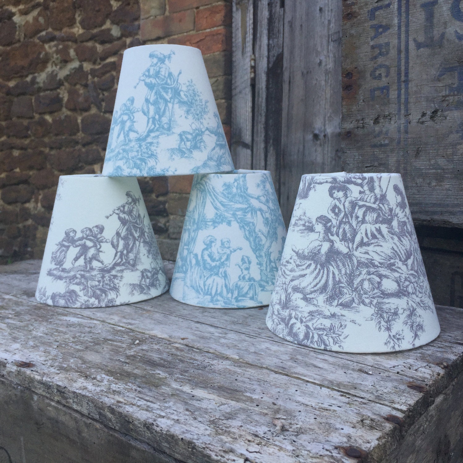 Provence Toile De Jouy Candle Clip Lampshades